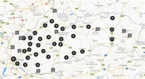 Mapa centier špeciálno-pedagogického poradenstva na Slovensku
