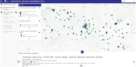 Mapa domovov dôchodcov v Košickom kraji