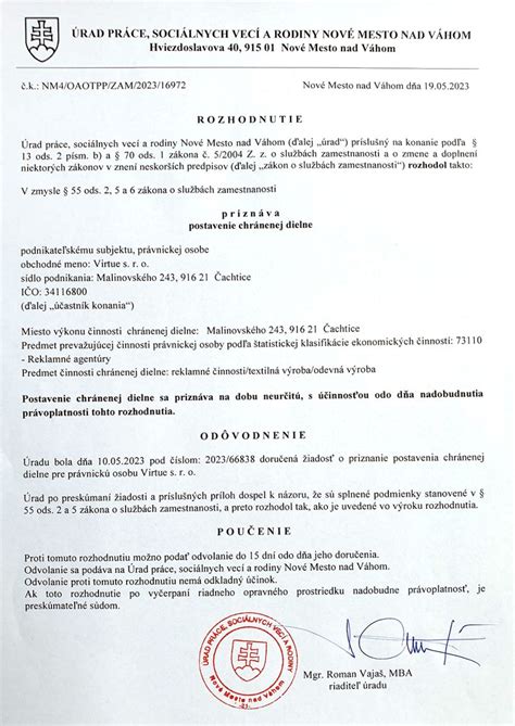 Štruktúra chránenej dielne a chráneného pracoviska