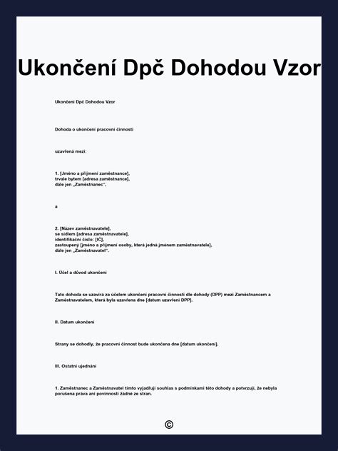 Dohoda o pracovnom pomere