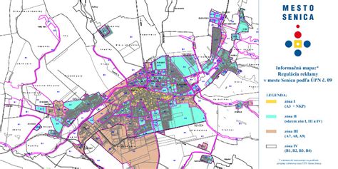 Mapa mesta Senica s vyznačeným centrom pre deti a rodiny