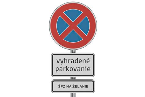 Ilustrácia rôznych dopravných značiek pre vyhradené parkovacie miesta