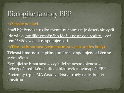 Rodinné faktory a PPP