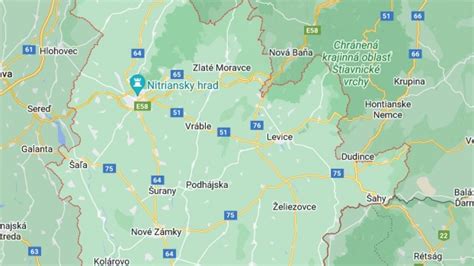 Mapa Nitrianskeho kraja s vyznačenou polohou obce Volkovce