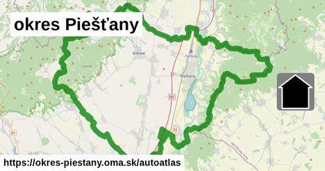 Mapa okresu Piešťany