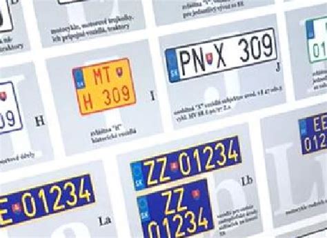Tabuľka poplatkov za evidenčné čísla vozidiel
