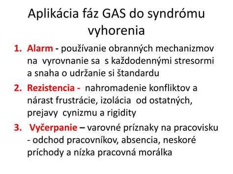 Fázy syndrómu vyhorenia