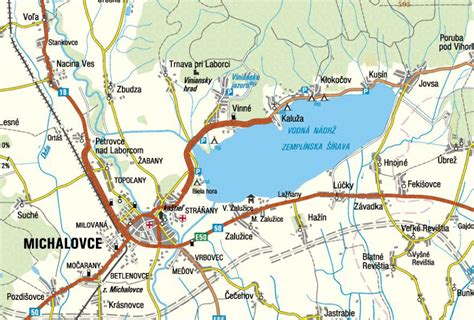 mapa rekreačnej oblasti Zemplínska Šírava