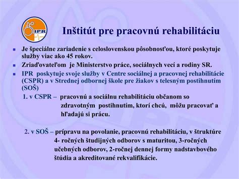 Inštitút pre pracovnú rehabilitáciu - budova