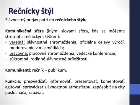 Znaky rečníckeho štýlu