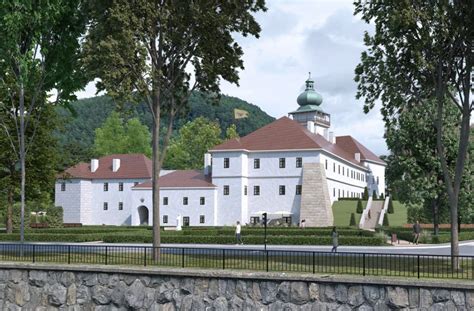 Vizualizácia zrekonštruovaného kaštieľa Grácia v Solčanoch
