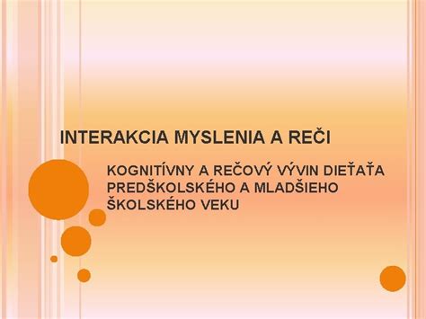 Vzťah myslenia a reči