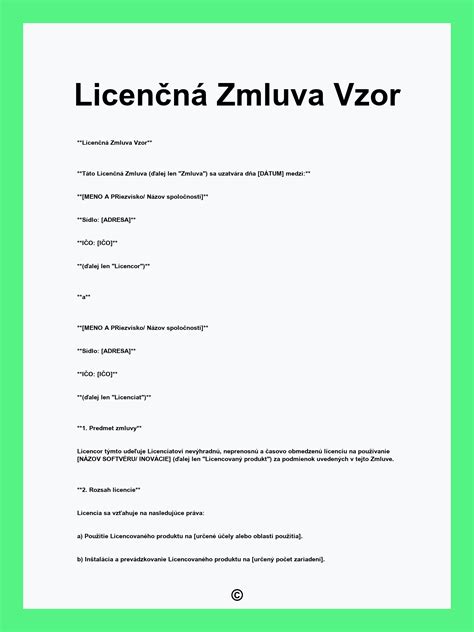 Ilustrácia licenčnej zmluvy