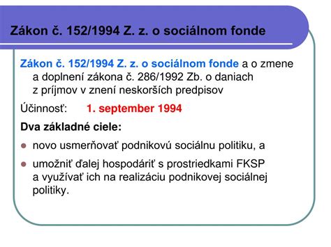 Zákon č. 152/1994 Z. z. o sociálnom fonde