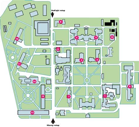 Mapa areálu UNLP Košice - Rastislavova 43