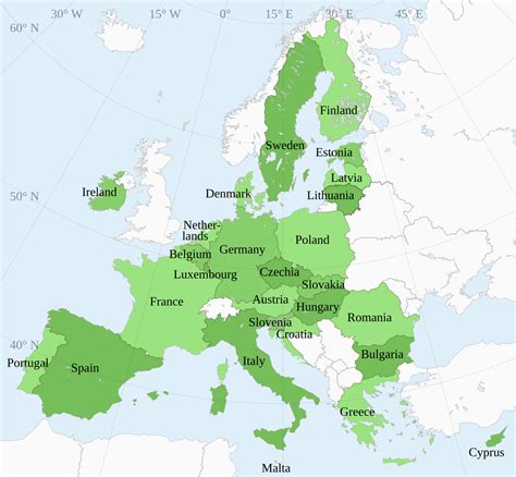 Mapa: Krajiny zapojené do Európskej zelenej dohody