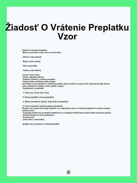 Proces žiadosti o vrátenie daňového preplatku