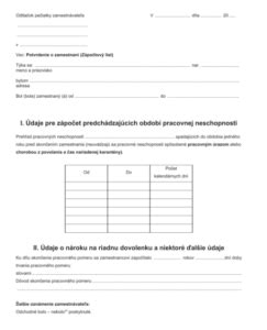 Pracovný posudok a zápočtový list