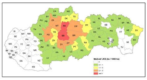 Mapa výskytu hepatitídy A na Slovensku
