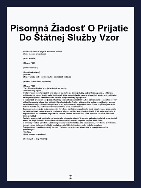 Schéma štruktúry žiadosti o zamestnanie