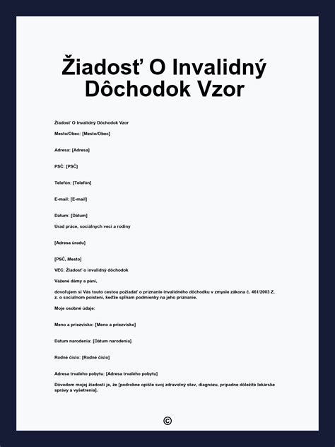 Dokumenty pre žiadosť o invalidný dôchodok