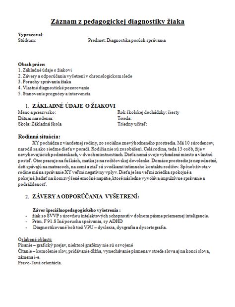 Pedagogická diagnostika žiaka