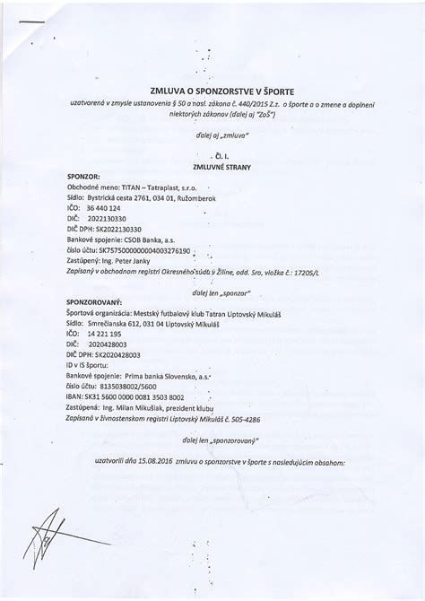 Sponzorská zmluva: Kľúčové náležitosti