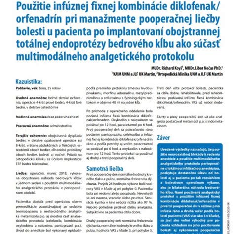 Schéma multimodálnej liečby bolesti