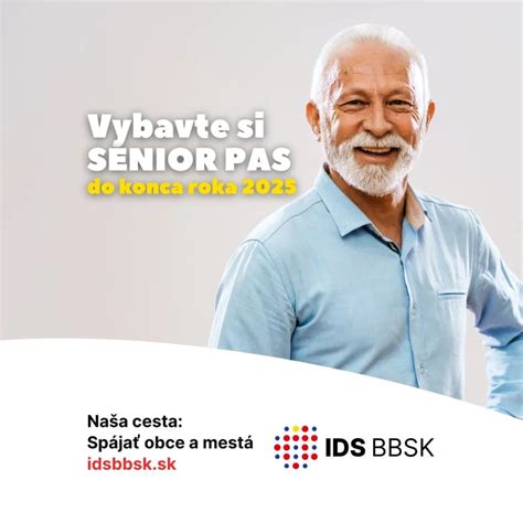 Infografika vysvetľujúca nový systém SENIOR PASU v BBSK s krokmi pre získanie a použitie