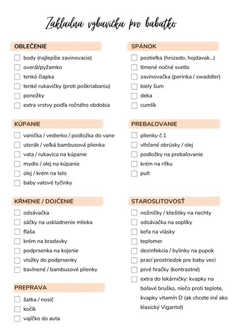 Základná výbava pre bábätko