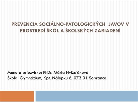 Schéma prevencie sociálno-patologických javov v škole