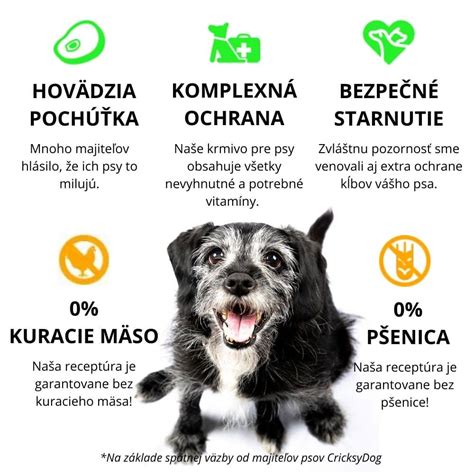 Tabuľka s nutričnými požiadavkami pre psov seniorov