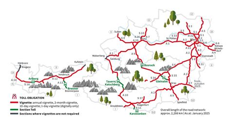 Mapa spoplatnených diaľnic v Rakúsku