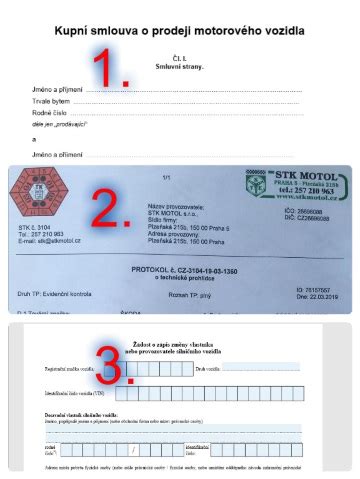 Doklady potrebné na prepis vozidla