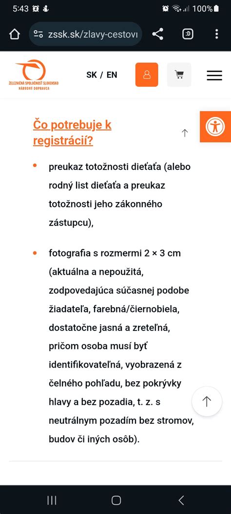 Doklady potrebné pre registráciu zliav na vlak