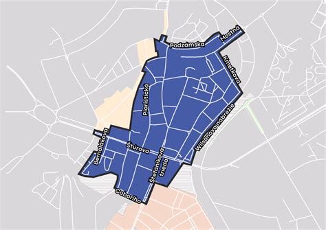 Mapa Detvy s vyznačenou ulicou Štúrova
