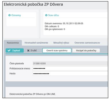 Elektronická pobočka VšZP - prehľad funkcií