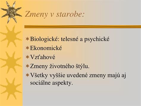 Telesné zmeny v starobe