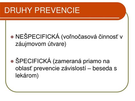 Druhy prevencie