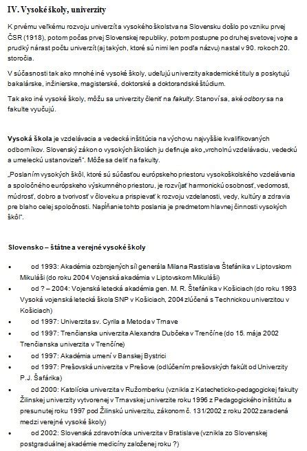 Systém vzdelávania na Slovensku