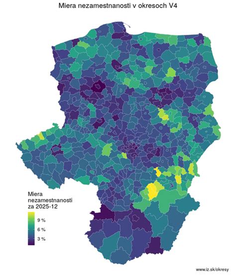 Mapa: Regionálne rozdiely v miere dlhodobej nezamestnanosti v EÚ