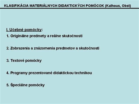 Rôznorodé typy didaktických pomôcok