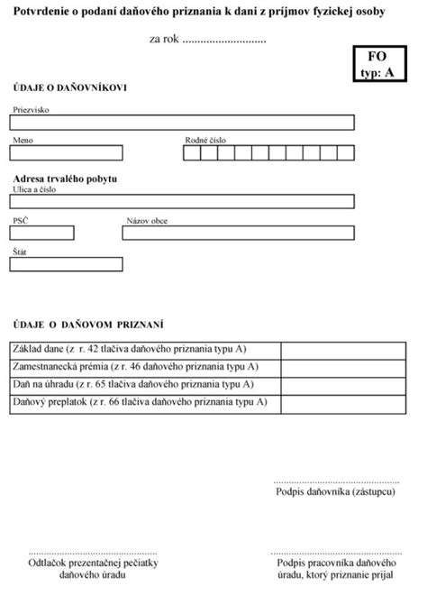 Formuláre a prílohy k daňovému priznaniu