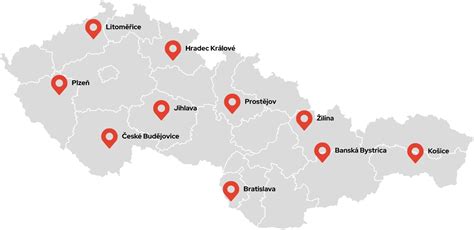 Mapa Podunajských Biskupíc s vyznačenými rehabilitačnými centrami