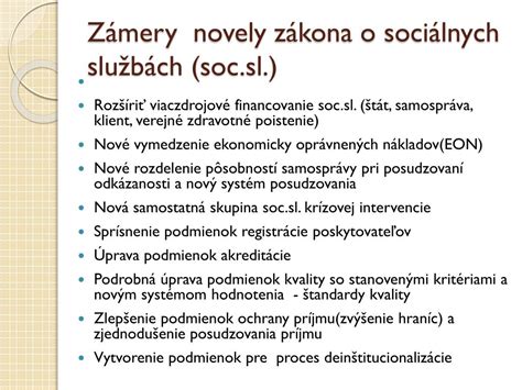 Dôležité paragrafy zákona o sociálnych službách