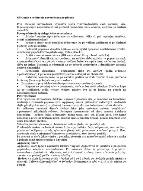 Prvé ošetrenie novorodenca