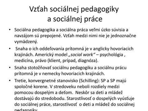 Schéma interdisciplinárneho charakteru sociálnej pedagogiky