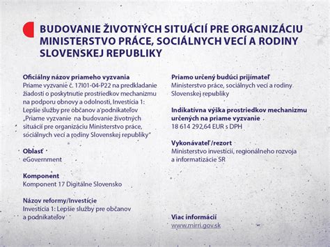Informačný leták Ministerstva práce, sociálnych vecí a rodiny SR o príspevkoch po narodení dieťaťa
