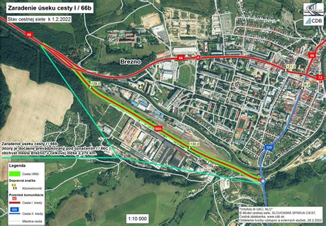 Mapa Brezna s vyznačenými ulicami spadajúcimi pod pôsobnosť úradu