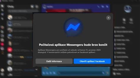 Rozhranie Messengeru na PC s možnosťami odstránenia správ